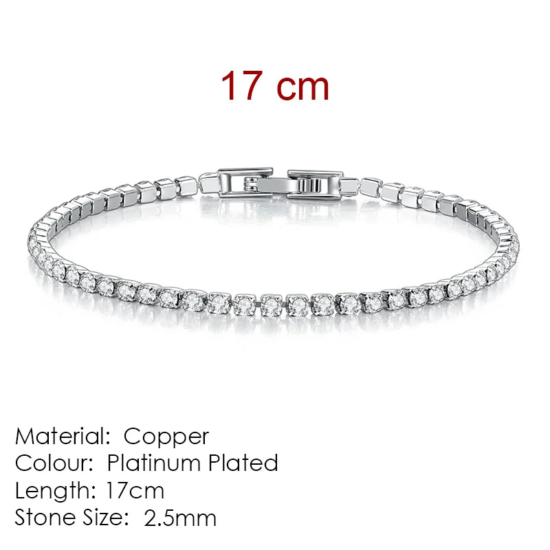 Zircon Tennis Bracelet 2.5-5mm Crystal Hand Chain