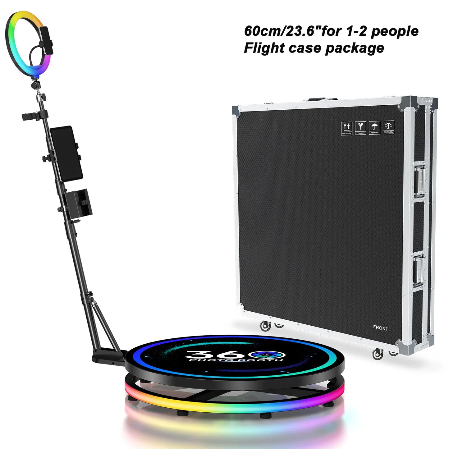 360 Photo Booth Machine RGB Light App Control Party Events