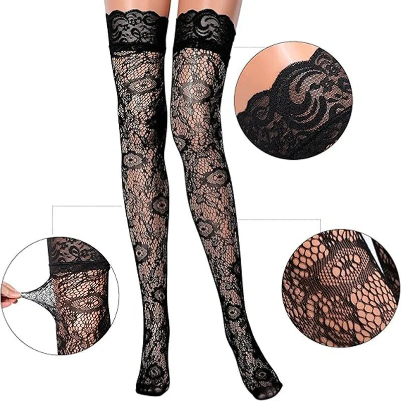 Plus Size Fishnet Lace Over-Knee Socks XXXL Women