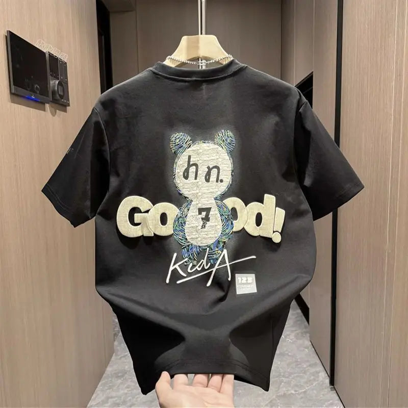Men's Cartoon Couple T-Shirt – Slim Cotton Tee Shirt