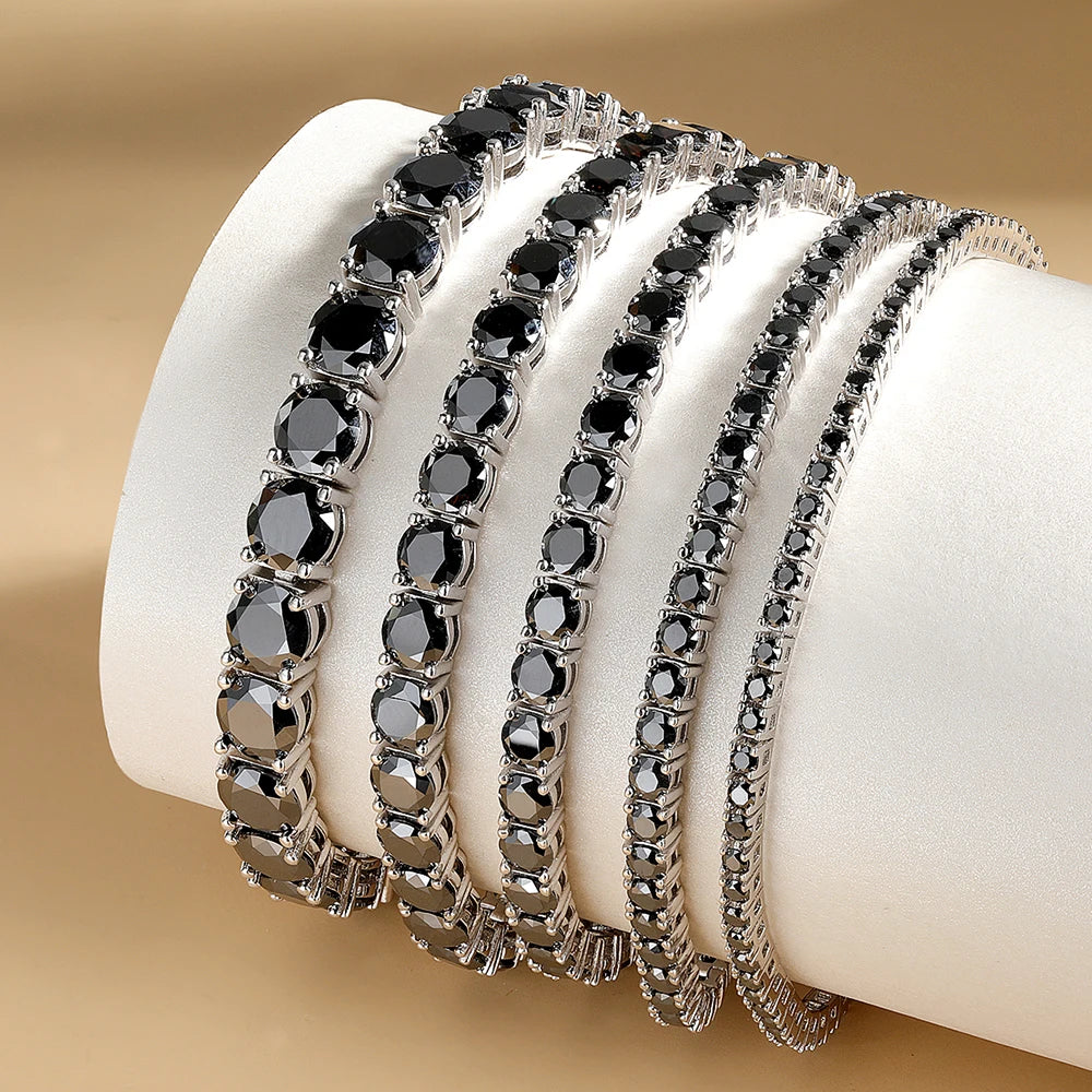 Serenity Black Moissanite Tennis Bracelet S925 Silver Bracelet