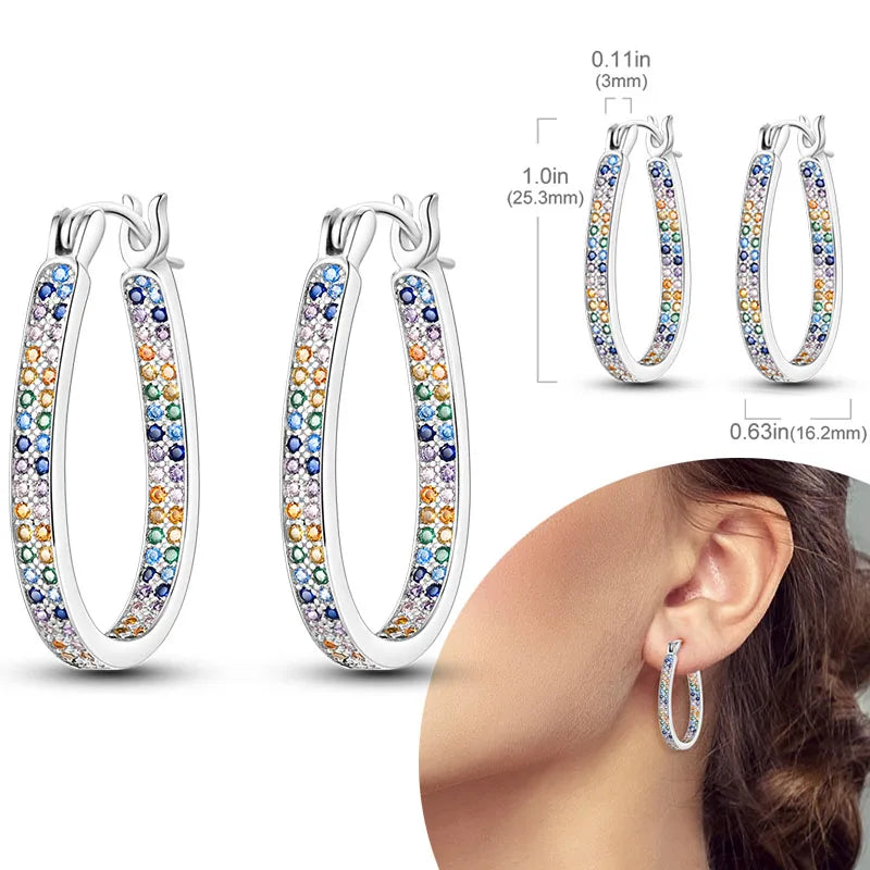 925 Silver Zirconia Hoop Earrings – Hypoallergenic