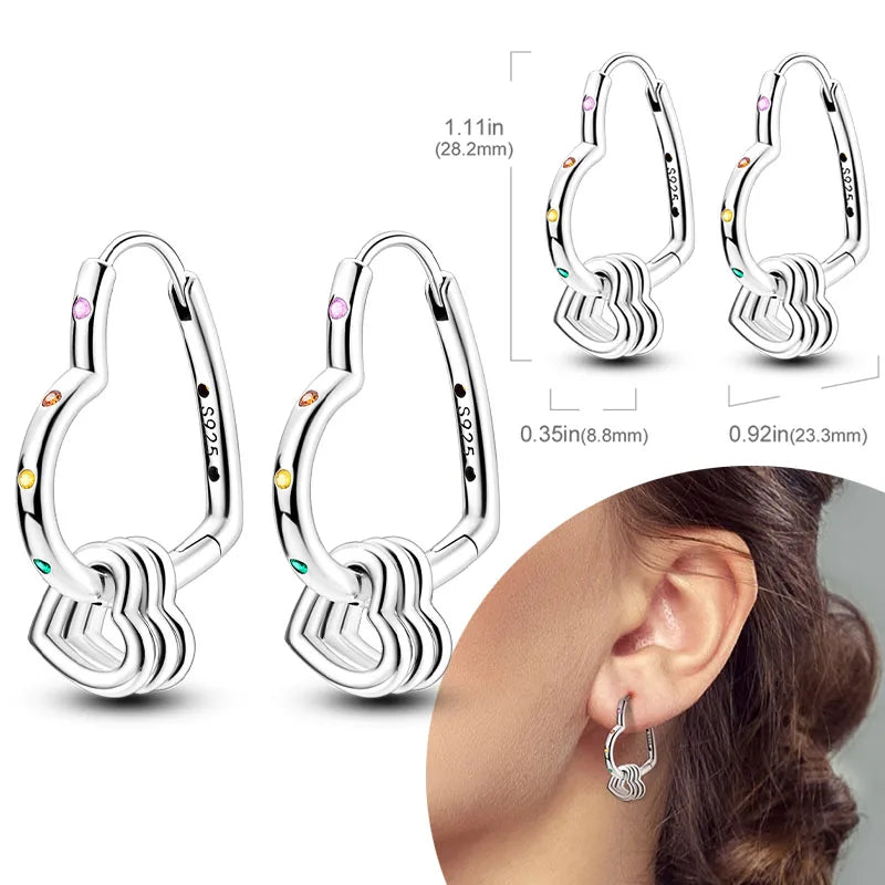 925 Silver Zirconia Hoop Earrings – Hypoallergenic