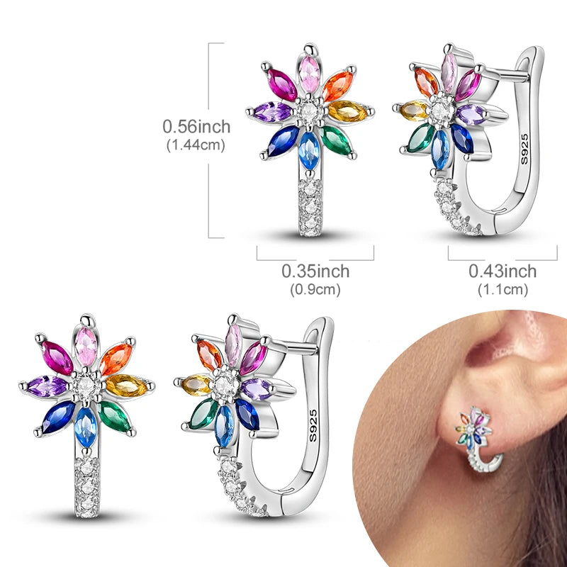 925 Silver Zirconia Hoop Earrings – Hypoallergenic