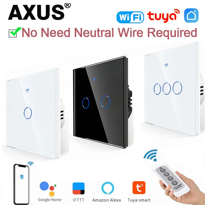 AXUS EU WiFi Smart Touch Light Switch Tuya Alexa Google