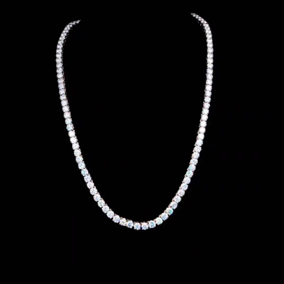 0.80ct Lab Diamond Tennis Necklace 14K White Gold | VS1 E/F | GGL Certified
