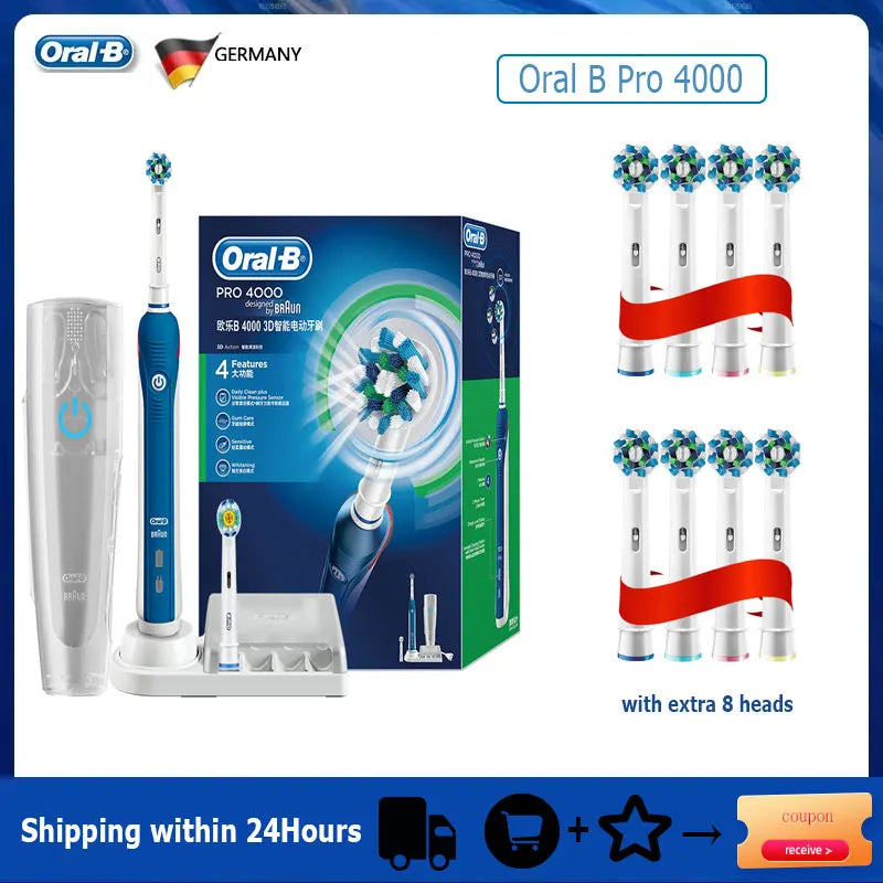Oral-B Pro 4000 Electric Toothbrush 3D Action 4 Modes