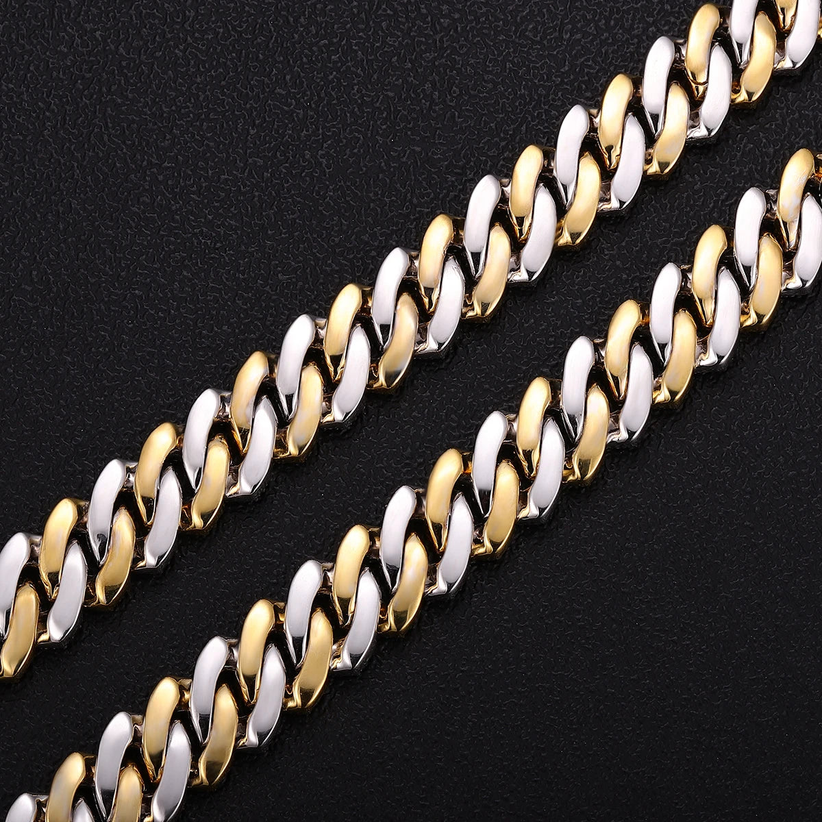 Provence Two-Tone S925 Moissanite Cuban Bracelet Men