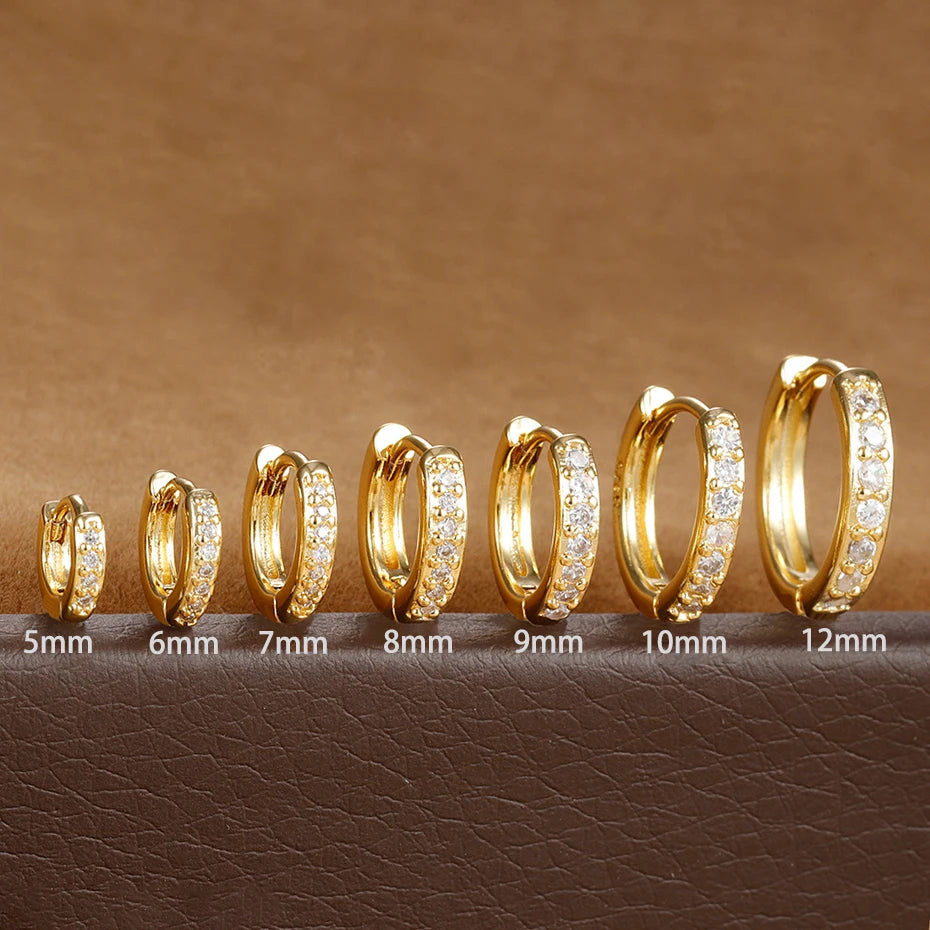 Crystal Zirconia Huggie Hoop Earrings Cartilage