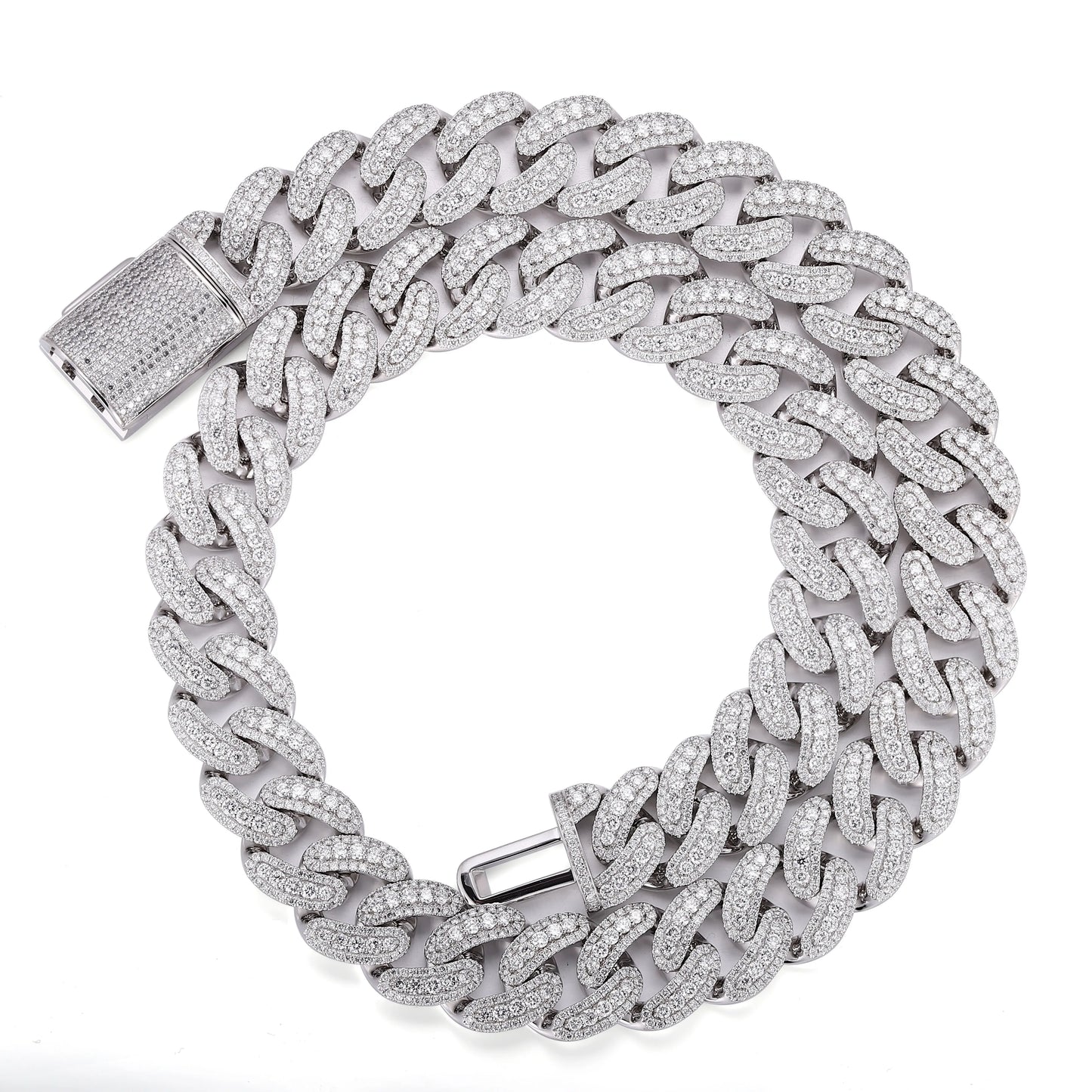 Iced Out Moissanite Cuban Link Necklace for Men | Hip Hop Chain