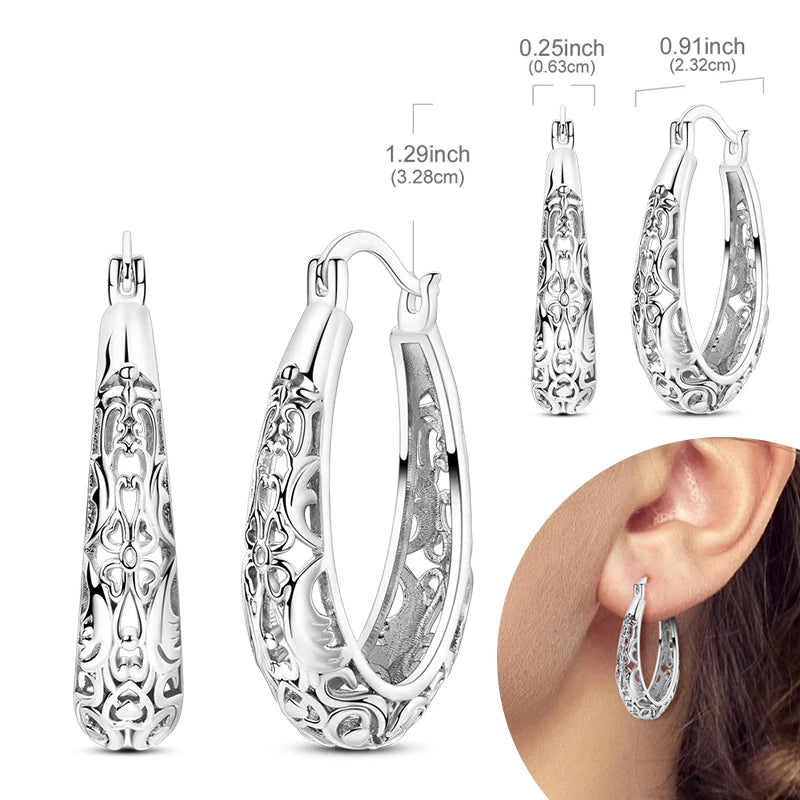 925 Silver Zirconia Hoop Earrings – Hypoallergenic