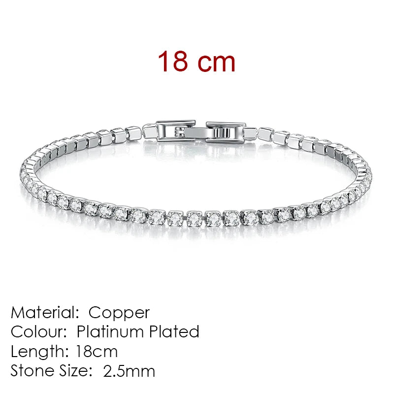 Zircon Tennis Bracelet 2.5-5mm Crystal Hand Chain