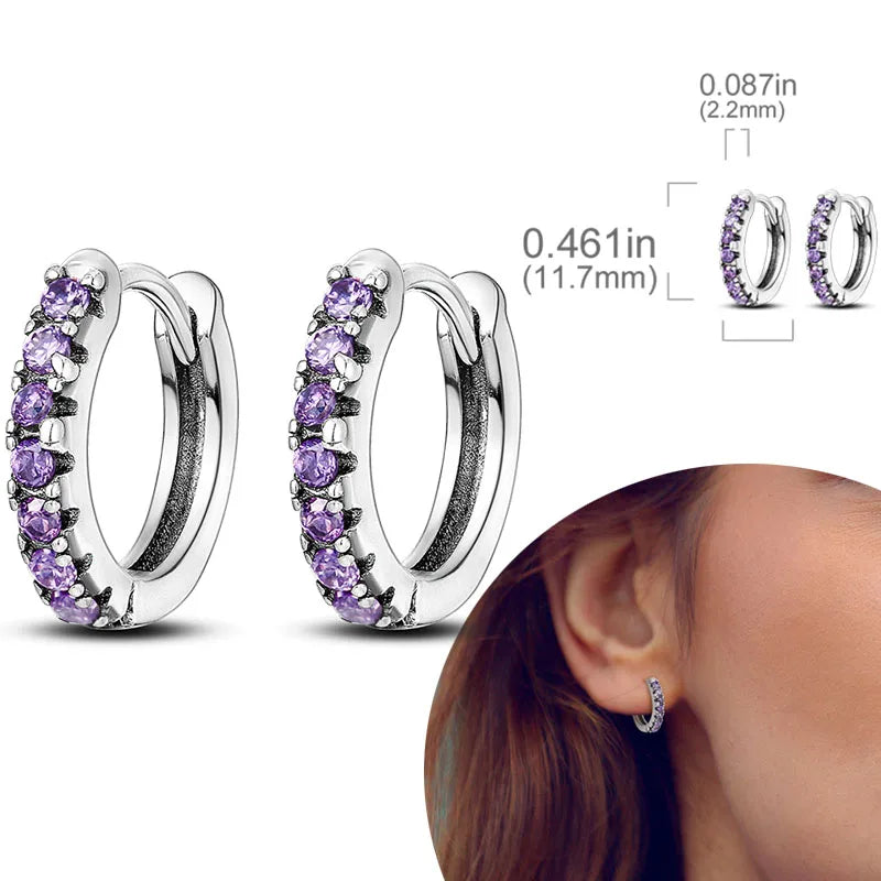 925 Silver Zirconia Hoop Earrings – Hypoallergenic