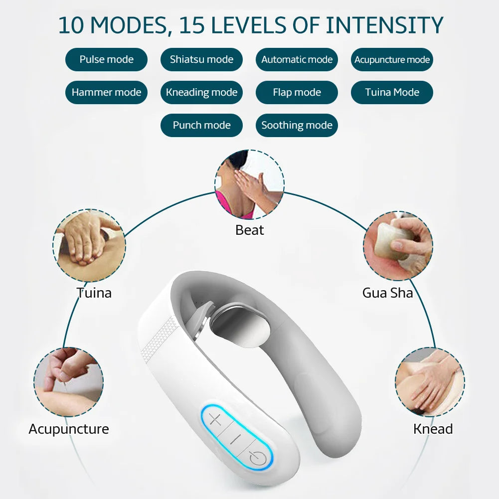 EMS Pulse Neck Massager – TENS Cervical Pain Relief