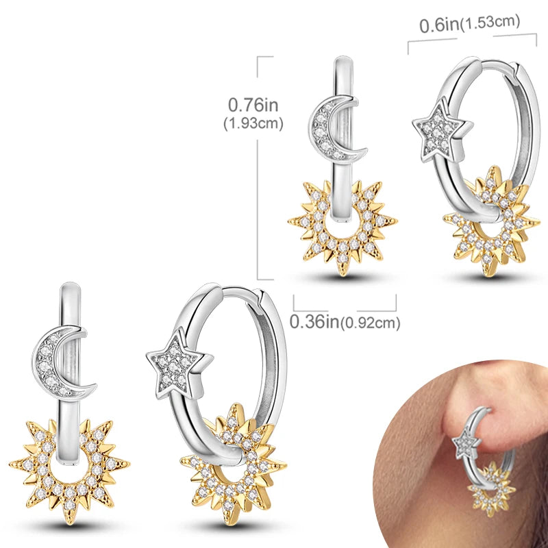 925 Silver Zirconia Hoop Earrings – Hypoallergenic