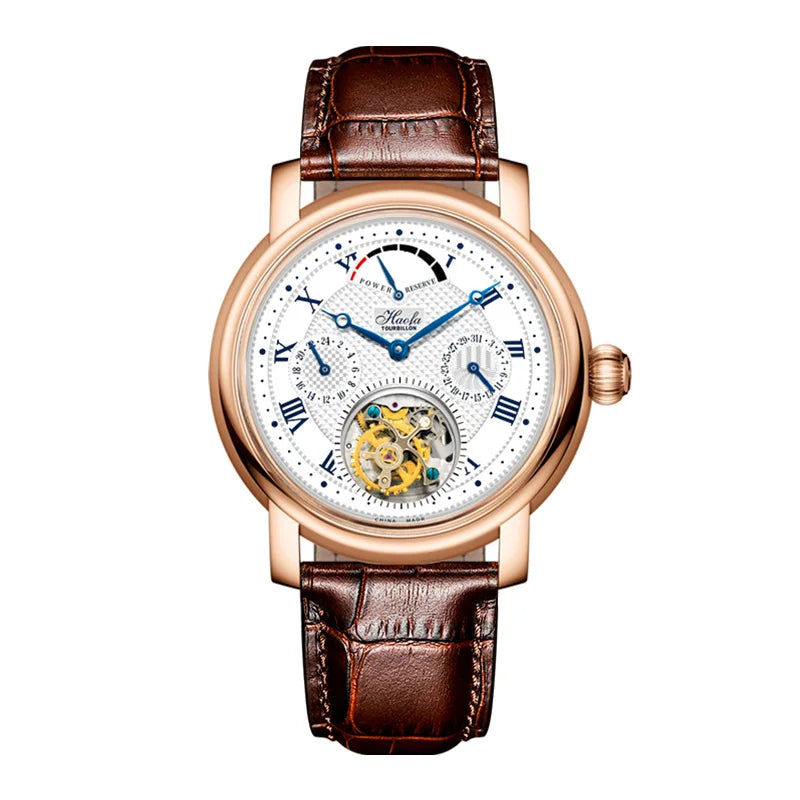 18K Solid Gold Tourbillon Watch | Multi-Function Sapphire