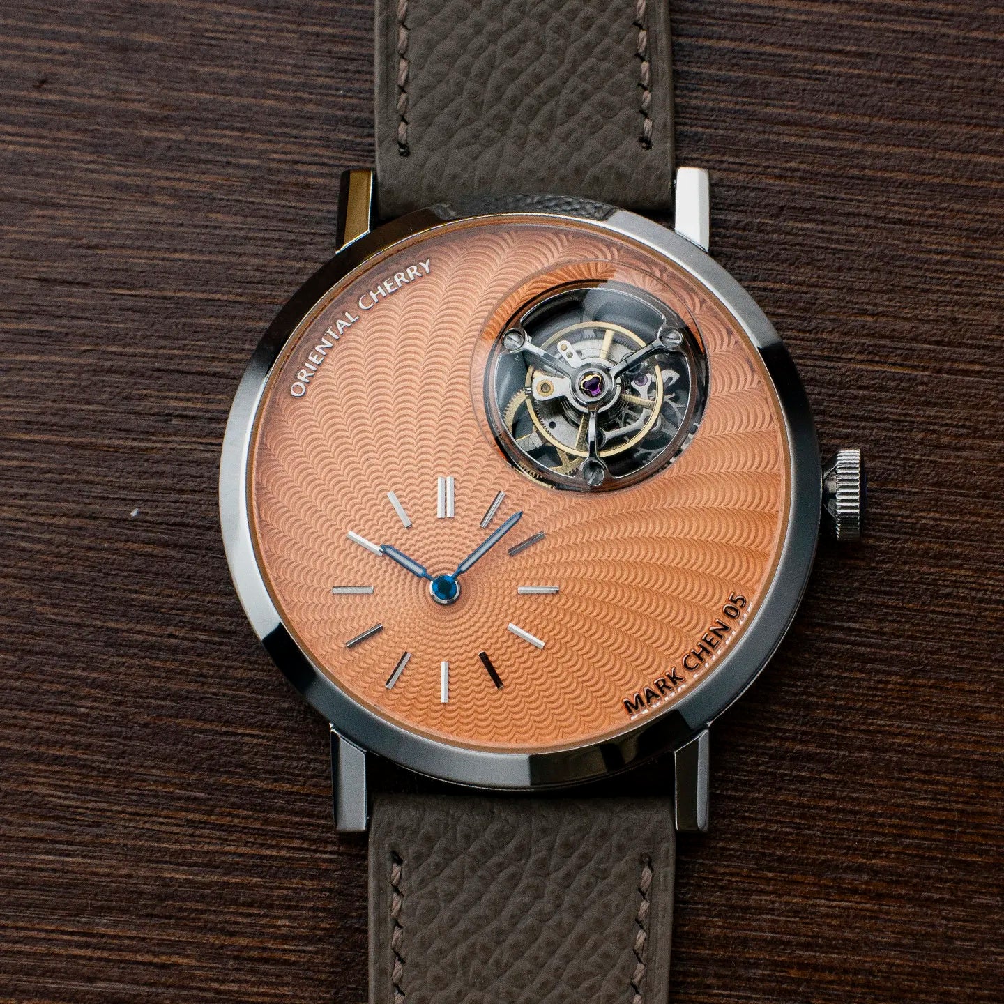 Convex Crystal Jichen Cherry Blossom MC-05 Tourbillon Mechanical Men's Watch Blue Sandstone Lapis Lazuli Custom Suspension 6340