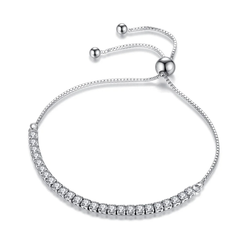 D VVS1 Moissanite Tennis Bracelet S925 2-5mm Gift
