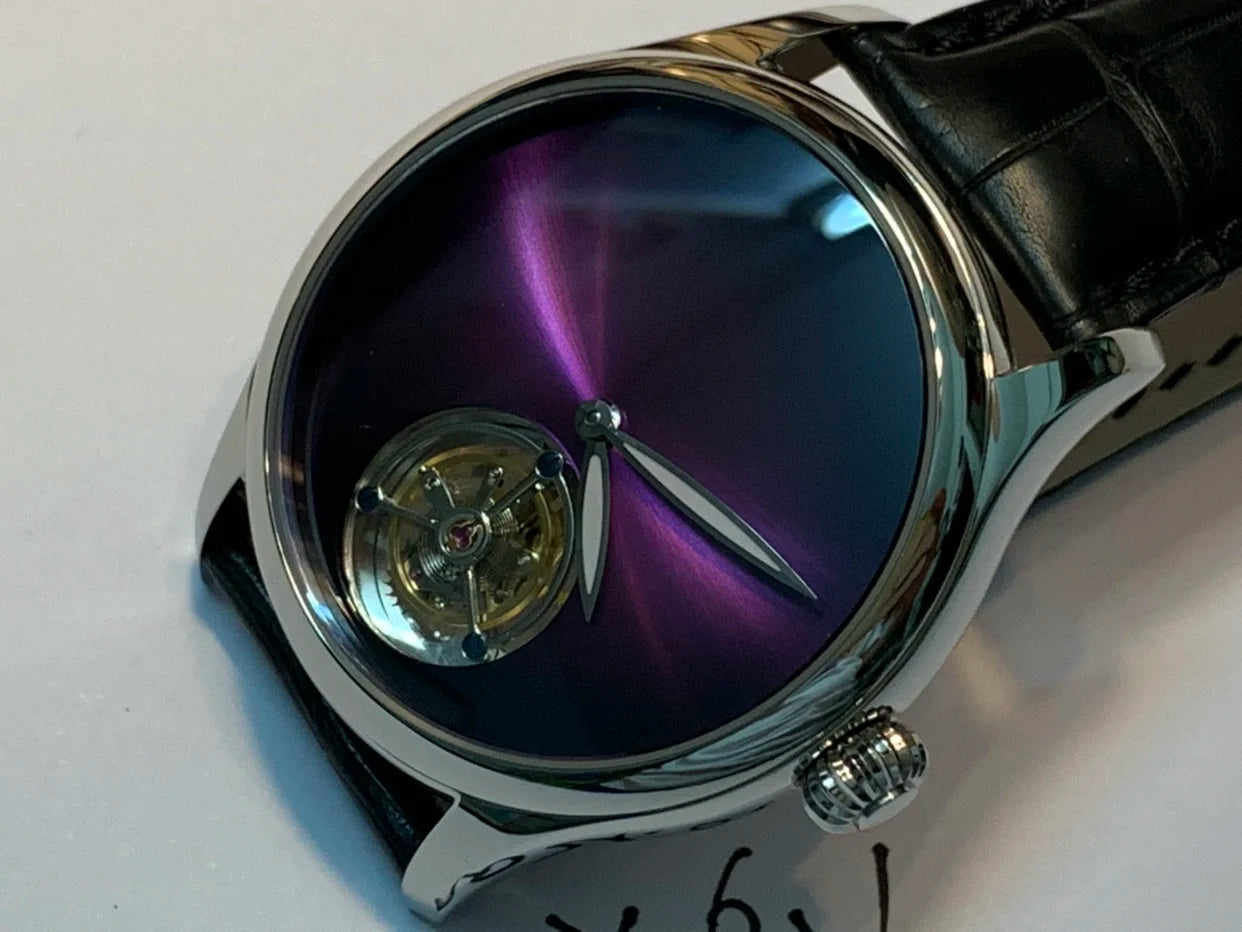 Axial Tourbillon Watch Alligator Leather Watch Sapphire Glass Men 42mm
