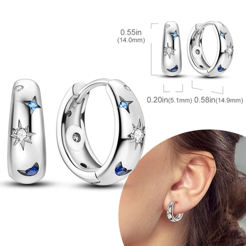 925 Silver Zirconia Hoop Earrings – Hypoallergenic