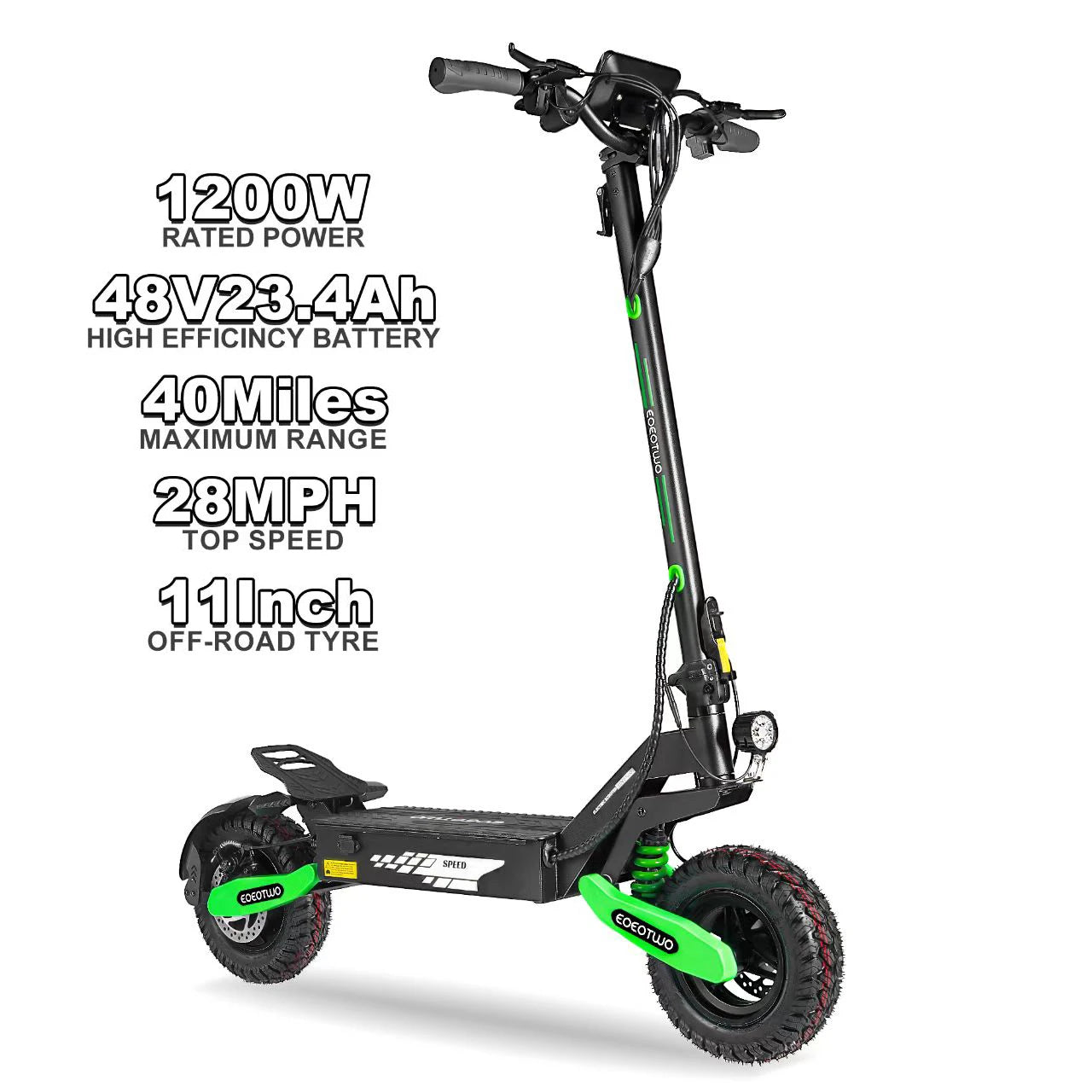 EOEOTWO 1200W Off-Road Electric Scooter 48V