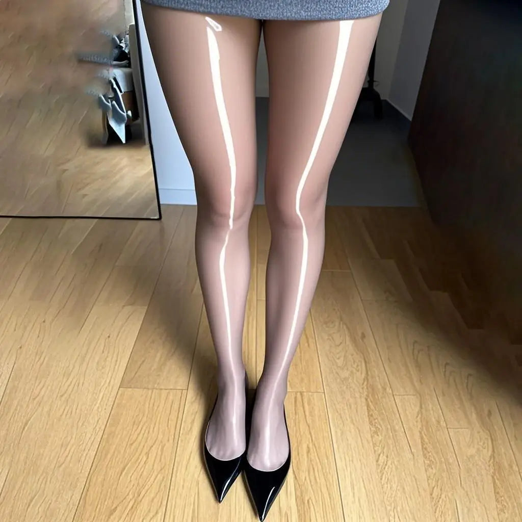 Plus Size High Waist Sheer Bright Leggings Tight Pantyhose