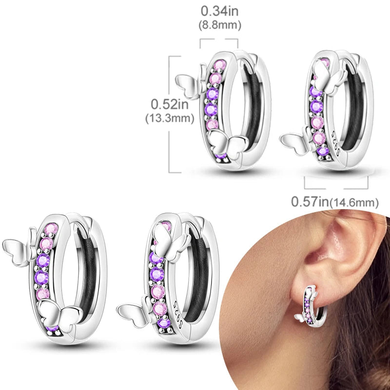 925 Silver Zirconia Hoop Earrings – Hypoallergenic