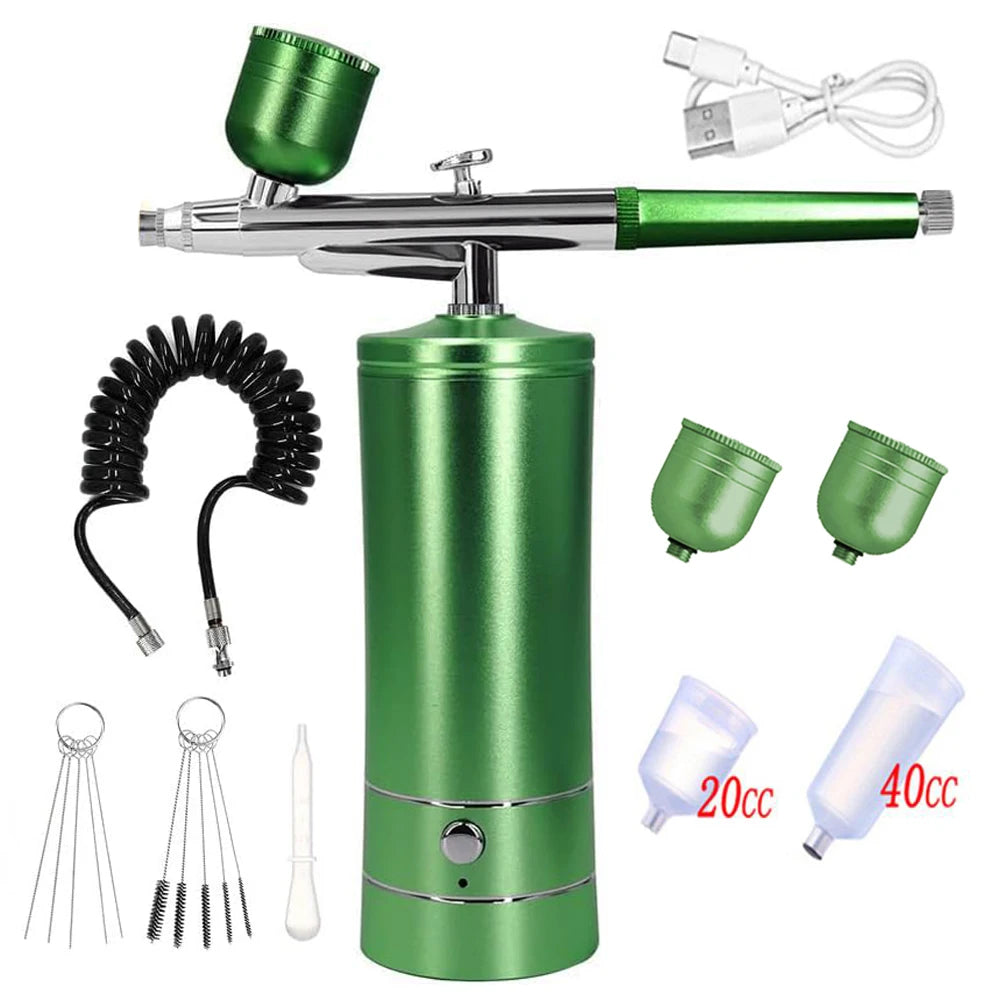 Mini Airbrush Nail Art Kit with Compressor – USB Charge