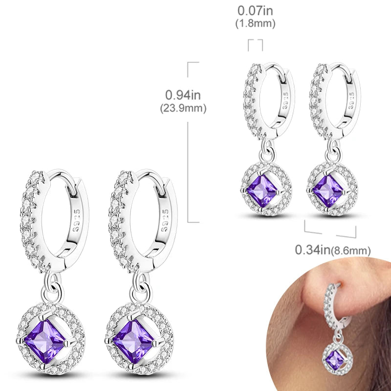 925 Silver Zirconia Hoop Earrings – Hypoallergenic