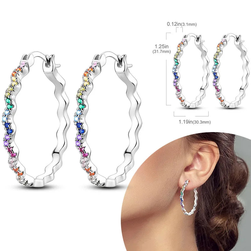 925 Silver Zirconia Hoop Earrings – Hypoallergenic