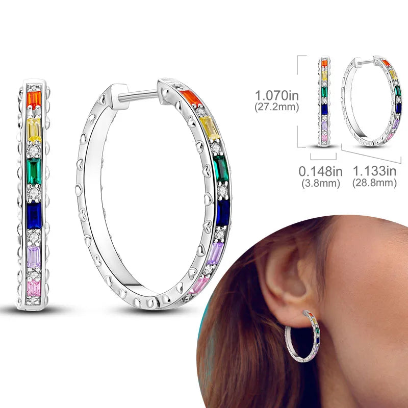 925 Silver Zirconia Hoop Earrings – Hypoallergenic