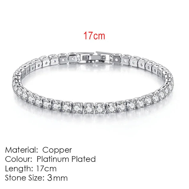 Zircon Tennis Bracelet 2.5-5mm Crystal Hand Chain