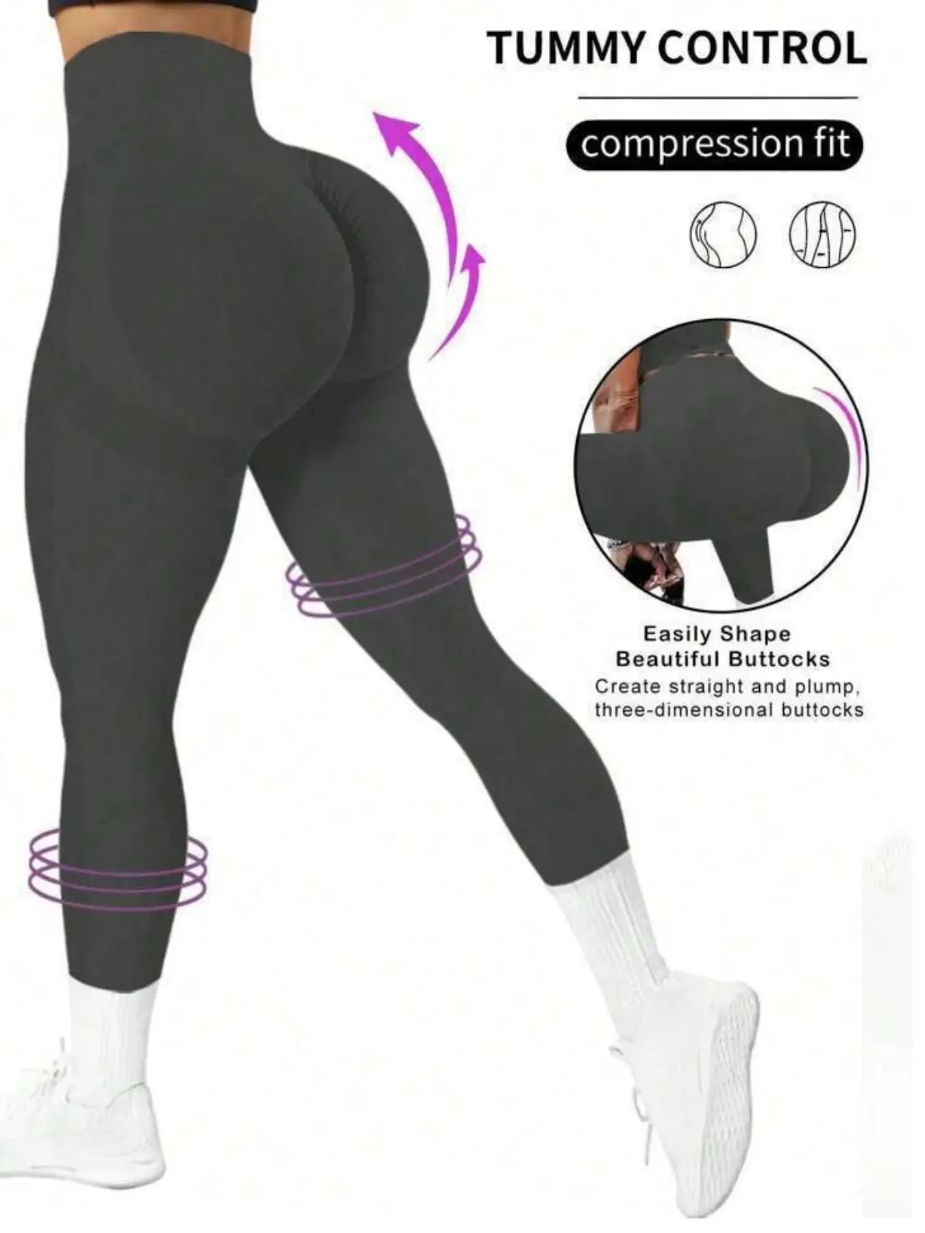 Women's High Waist Seamless Yoga Capri Pants Leggings