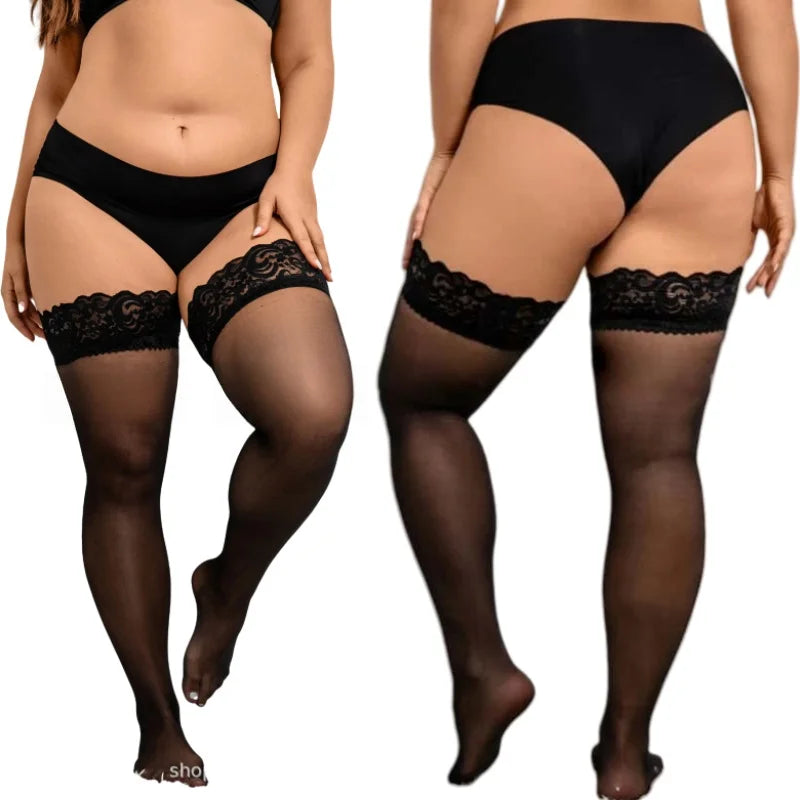 Plus Size Fishnet Lace Over-Knee Socks XXXL Women