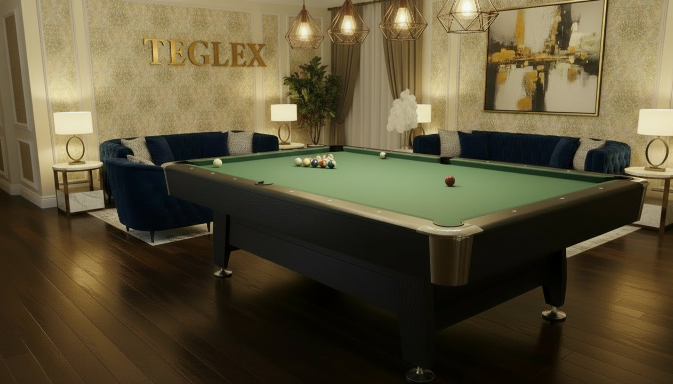 High Quality Durability 9FT MDF Billiard Pool Table Blue/green/red Color