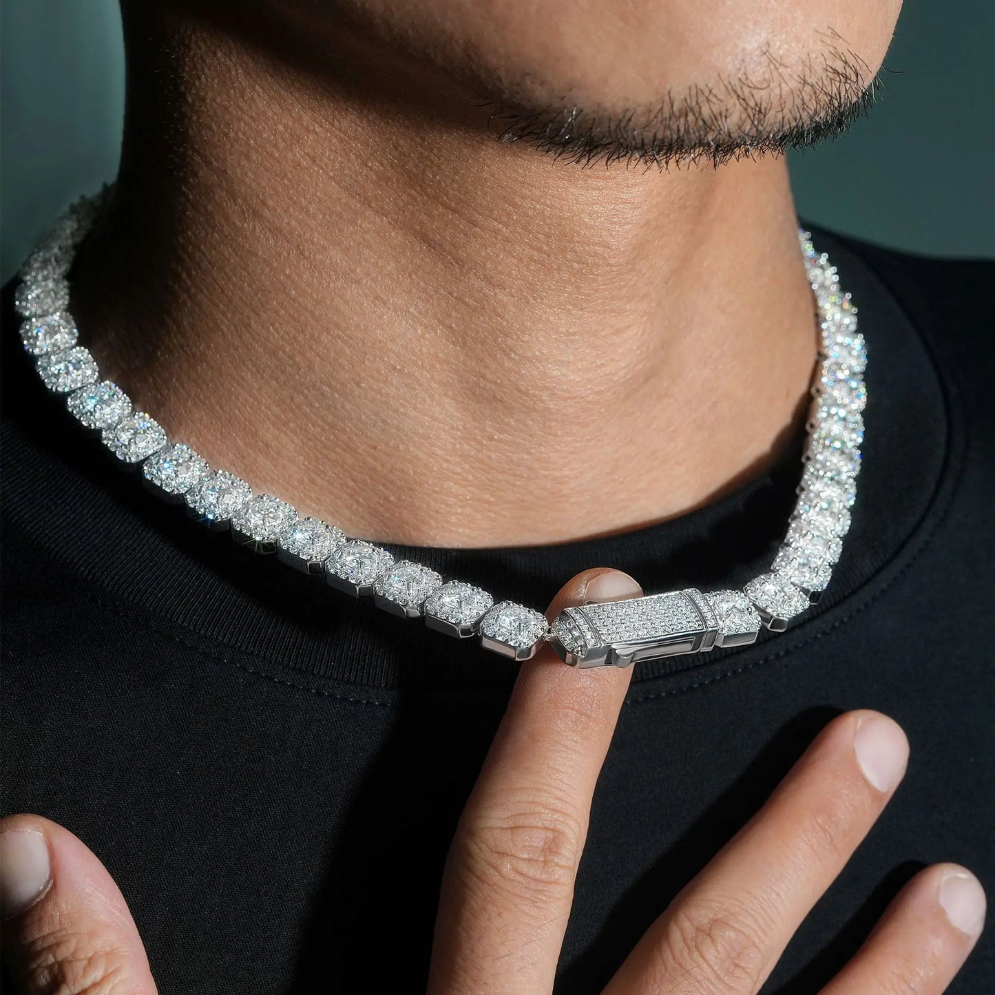 10mm Full Moissanite Diamond Cuban Chain Bracelet Hip Hop Jewelry S925 Silver Bracelets Pass Tester with Gra for Men Women - Teglex