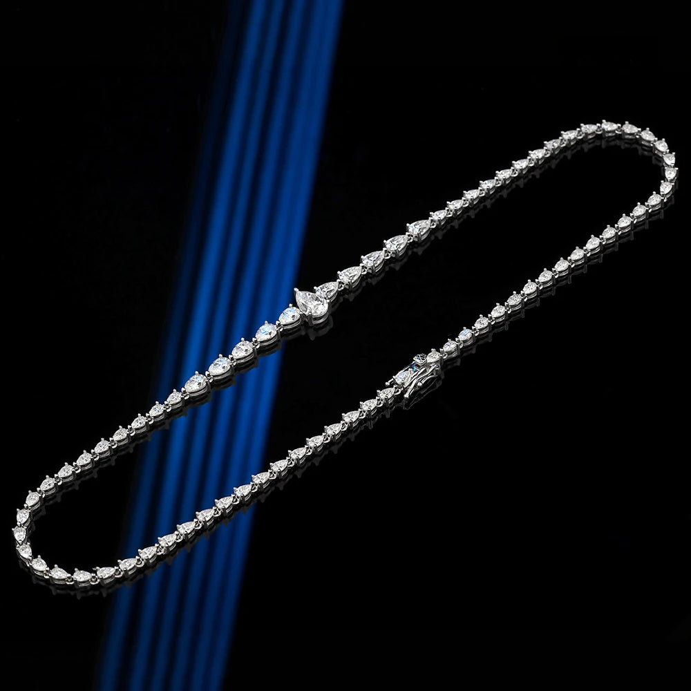 Diamond tennis bracelet on a black background