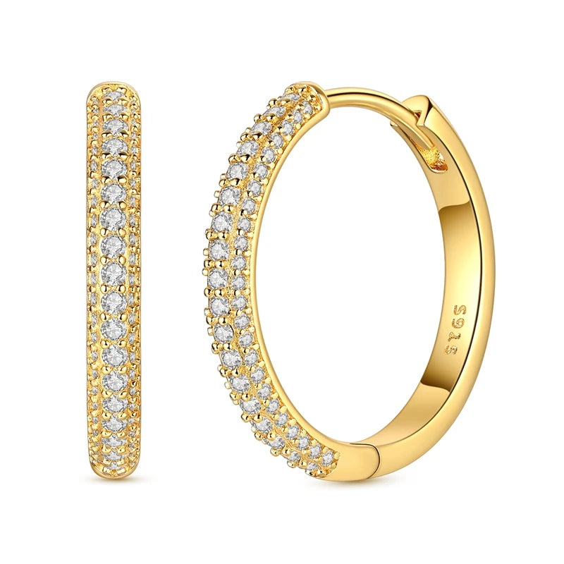 925 Silver Zirconia Hoop Earrings – Hypoallergenic