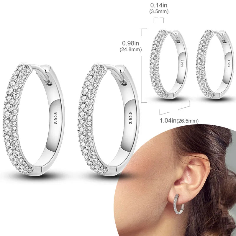 925 Silver Zirconia Hoop Earrings – Hypoallergenic