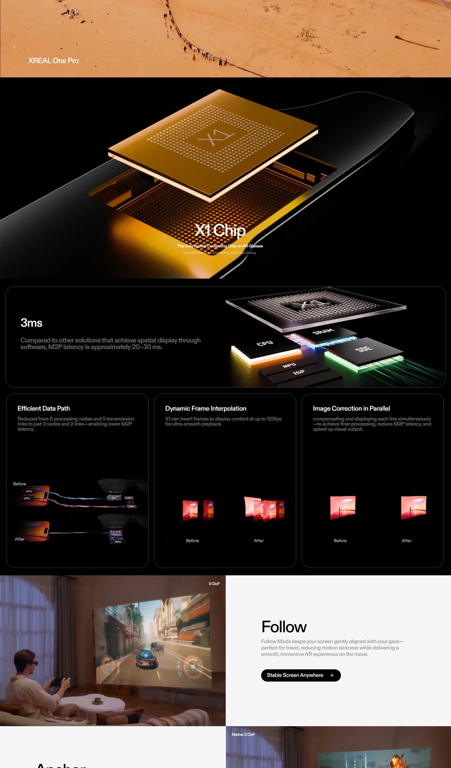 Xreal One Pro AR Glasses 57 FOV NO stray light NO reflections 3ms M2P Latency Glasses For Stream Deck 57-66 mm 66-75 mm IPD - Teglex