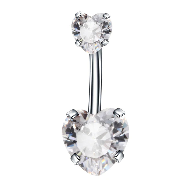 Surgical Steel CZ Belly Button Ring – Navel Piercing 14G
