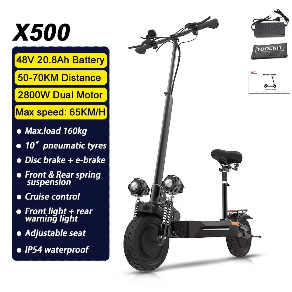 Adult Off-Road Foldable E-Scooter 36V-72V Options