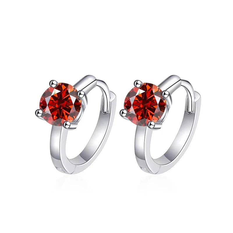 Moissanite Huggie Hoop Earrings – Sterling Silver
