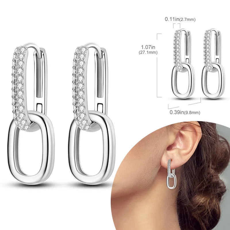 925 Silver Zirconia Hoop Earrings – Hypoallergenic