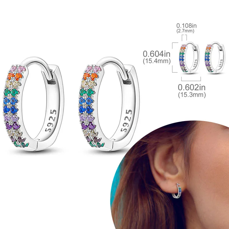 925 Silver Zirconia Hoop Earrings – Hypoallergenic