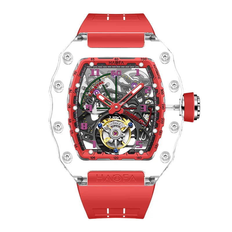 Haofa Tourbillon Crystal Transparent Automatic Watch | Sci-Fi Luxury