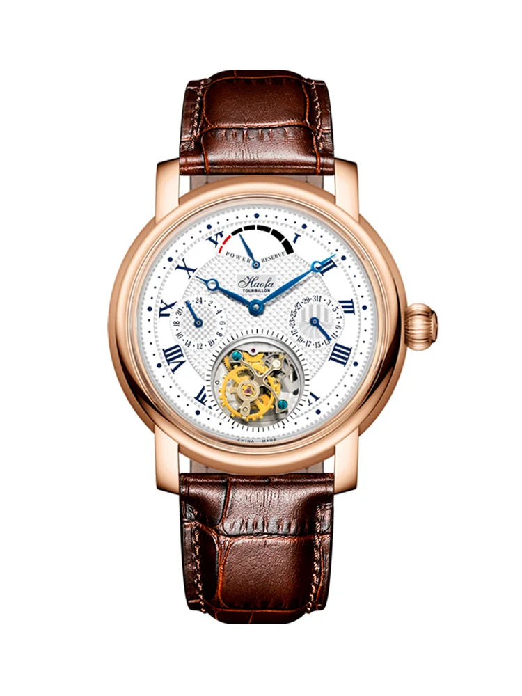 18K Solid Gold Tourbillon Watch | Multi-Function Sapphire