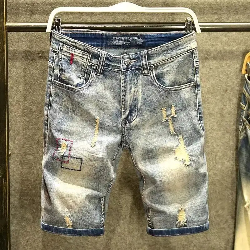 Men's Loose Straight Denim Shorts – Cotton Style Shorts