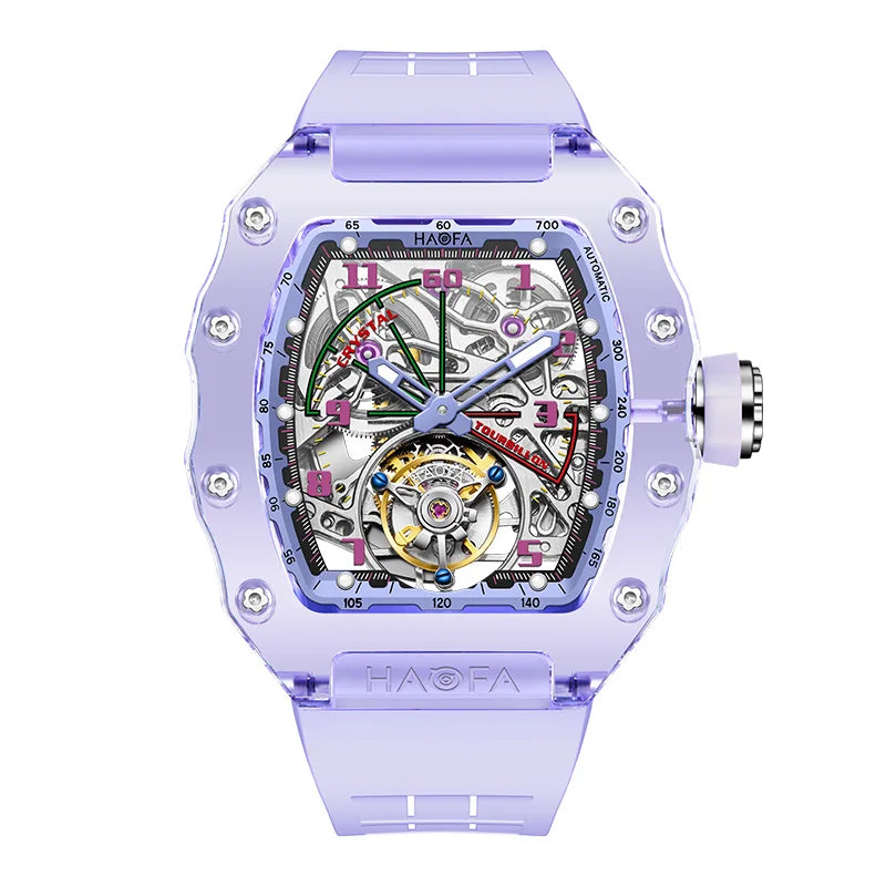 Haofa Tourbillon Crystal Transparent Automatic Watch | Sci-Fi Luxury