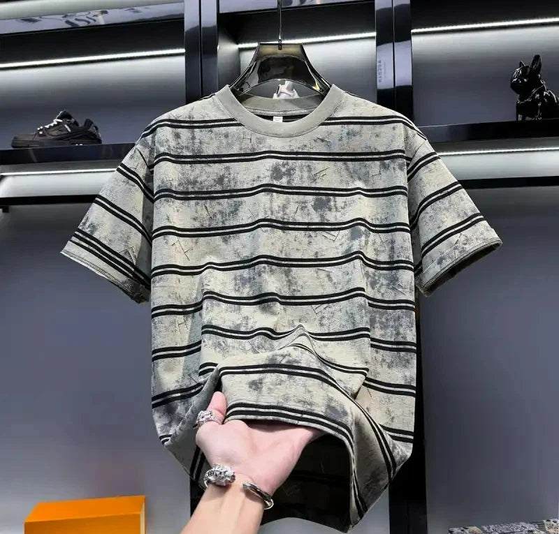 Men's Tie Dye Striped T-Shirt – Loose Street Casual